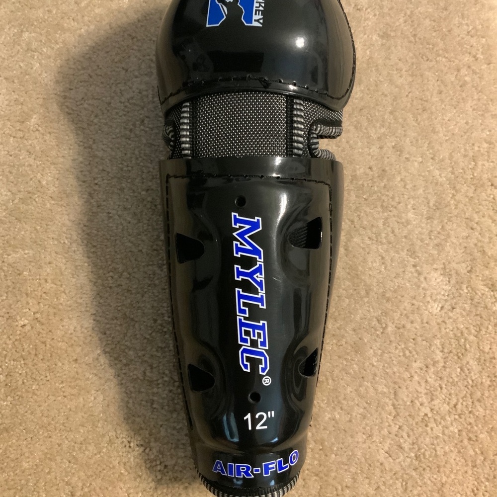 Brand New MYLEC Hockey Shin Guards Air Flo Pro 12"  Black